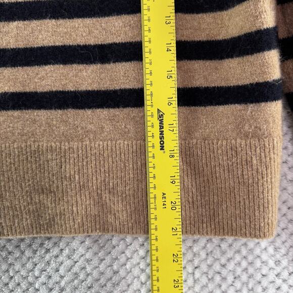 J CREW Sweater Womens XS Brown Black Striped PullOver Mock Neck Boxy Long Sleeve - Picture 6 of 10
